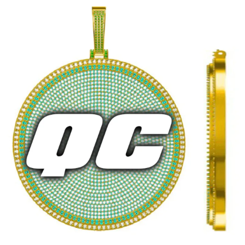 CUSTOM LETTER NECKLACE 3D BIG DISC made by The GUU Shop