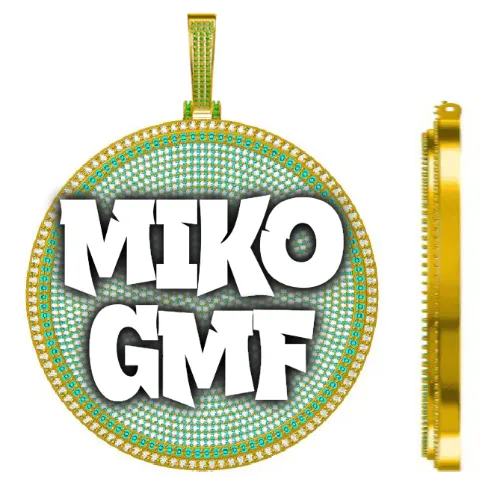 CUSTOM LETTER NECKLACE 3D BIG DISC sold by The GUU Shop