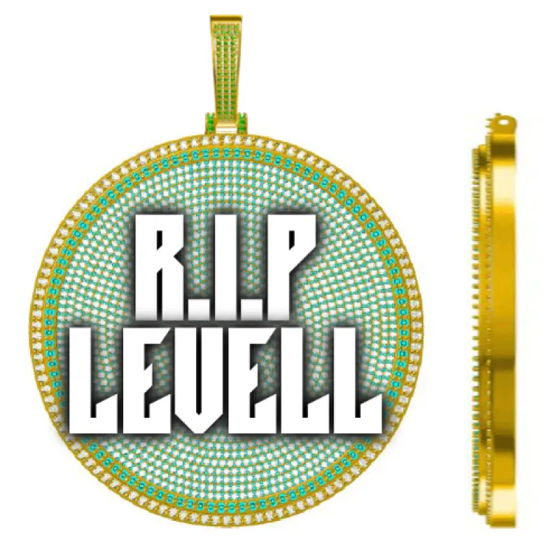 CUSTOM LETTER NECKLACE 3D BIG DISC made by The GUU Shop