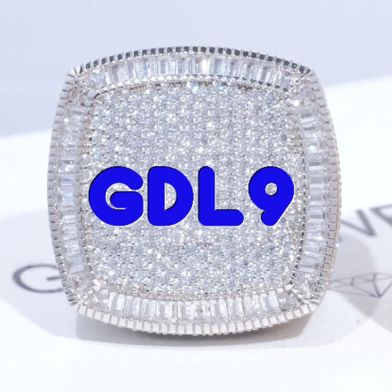 CUSTOM LETTER 3D ICED RING sold by The GUU Shop
