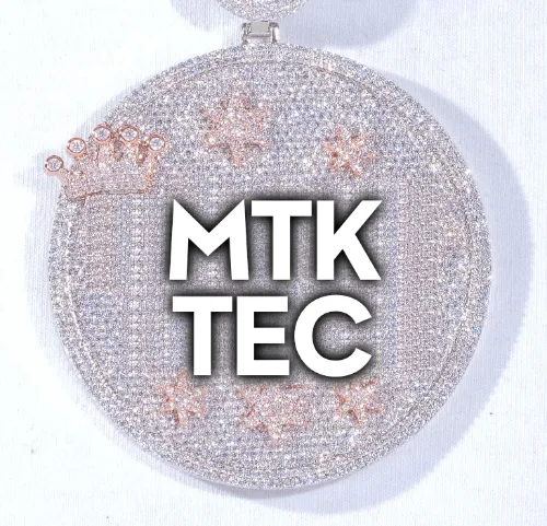 CUSTOM LETTER NECKLACE 3D BIG CROWN DISC sold by The GUU Shop