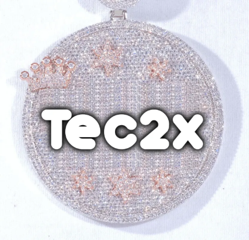 CUSTOM LETTER NECKLACE 3D BIG CROWN DISC sold by The GUU Shop