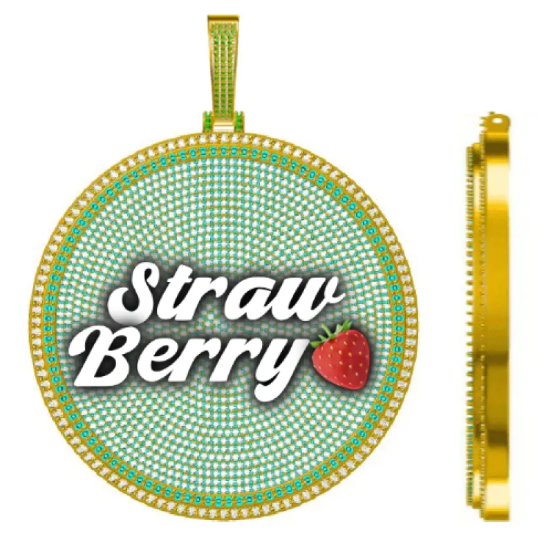 CUSTOM LETTER NECKLACE 3D BIG DISC sold by The GUU Shop