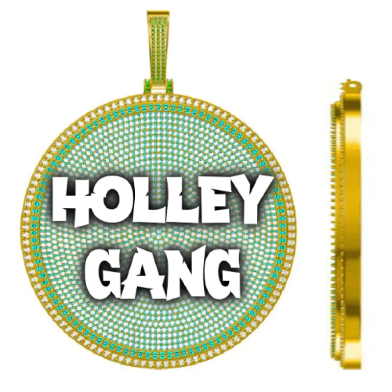 CUSTOM LETTER NECKLACE 3D BIG DISC sold by The GUU Shop