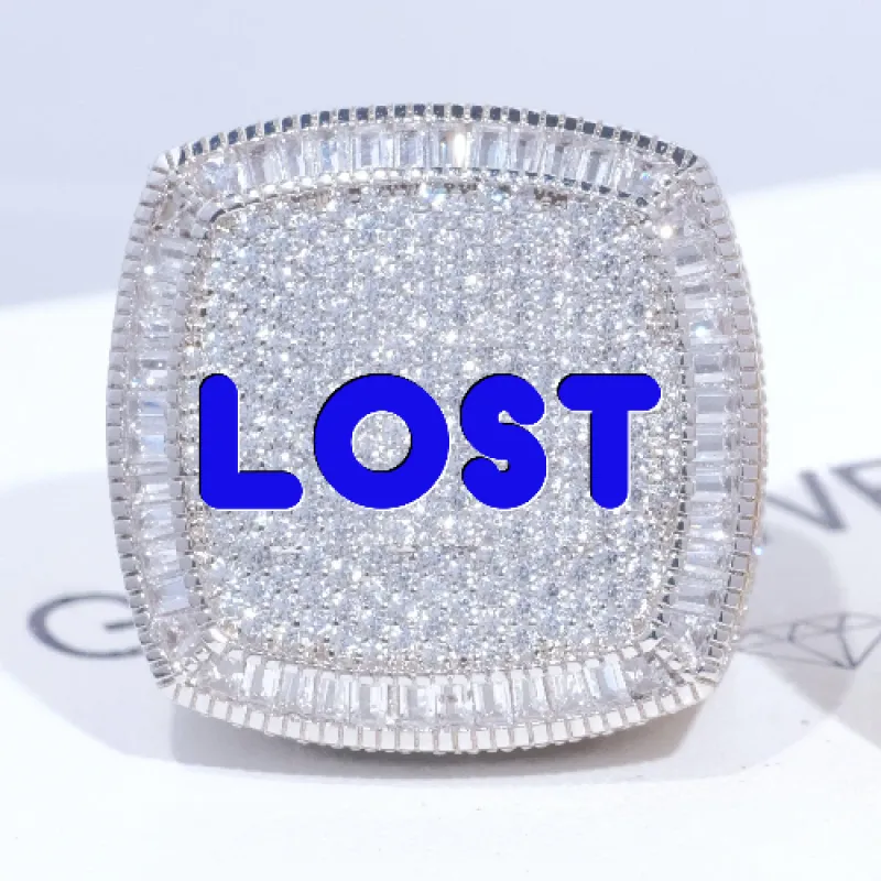 CUSTOM LETTER 3D ICED RING sold by The GUU Shop