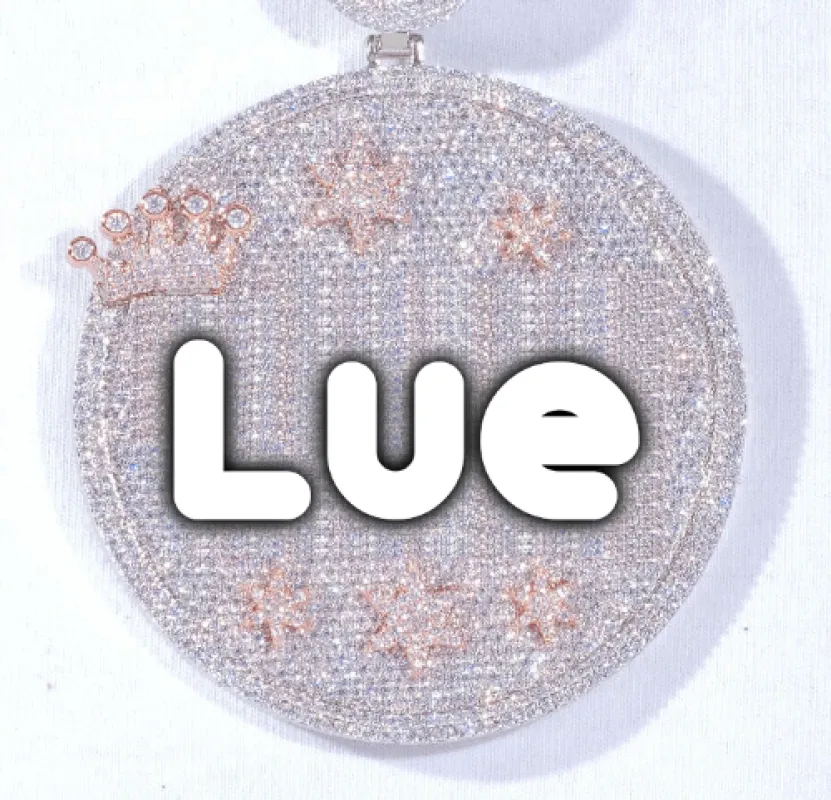 CUSTOM LETTER NECKLACE 3D BIG CROWN DISC made by The GUU Shop