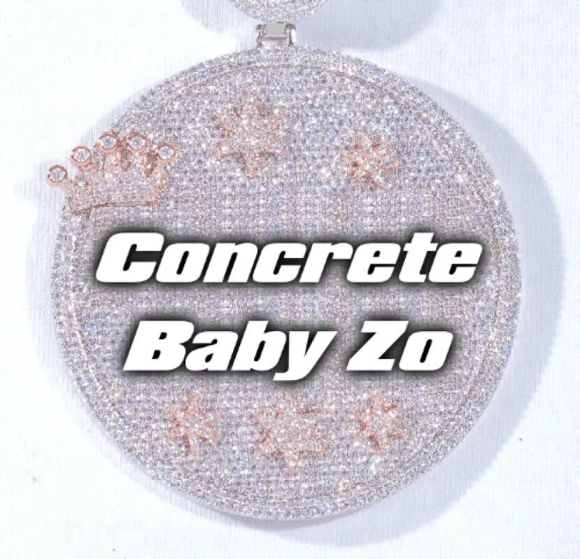 CUSTOM LETTER NECKLACE 3D BIG CROWN DISC sold by The GUU Shop