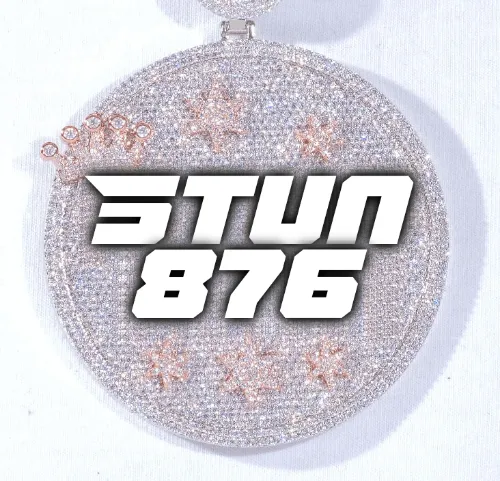 CUSTOM LETTER NECKLACE 3D BIG CROWN DISC sold by The GUU Shop