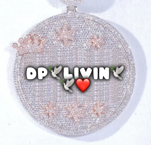 CUSTOM LETTER NECKLACE 3D BIG CROWN DISC sold by The GUU Shop