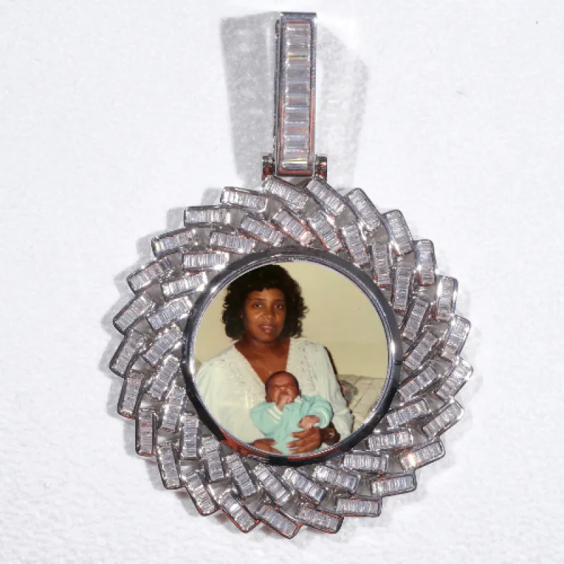 Large 3D Baguette Custom Picture Pendant sold by The GUU Shop