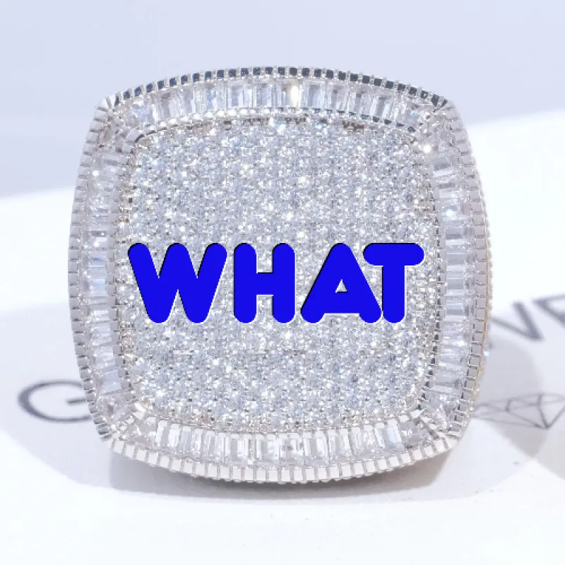 CUSTOM LETTER 3D ICED RING sold by The GUU Shop