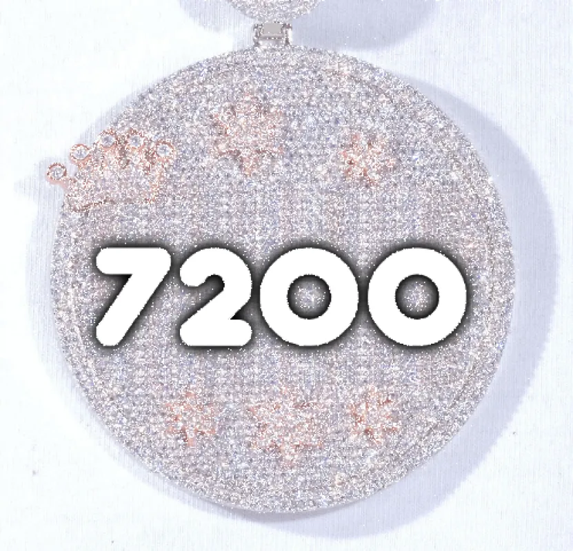 CUSTOM LETTER NECKLACE 3D BIG CROWN DISC sold by The GUU Shop