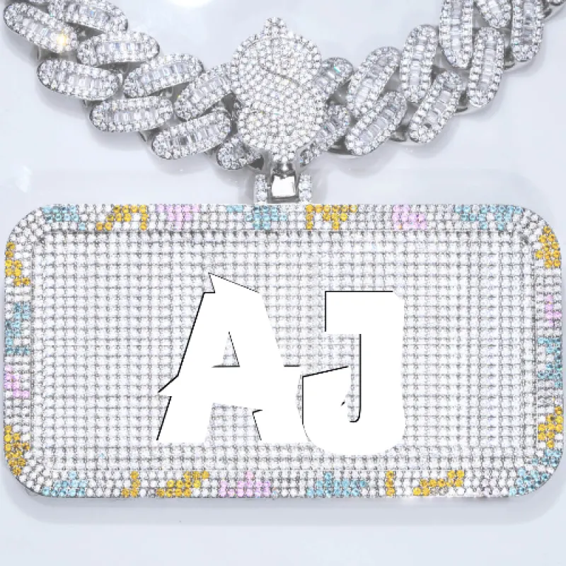 CUSTOM LETTER NECKLACE 3D COLORFUL SQUARE sold by The GUU Shop