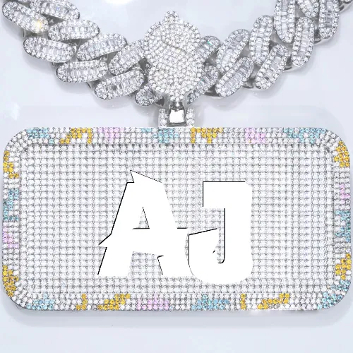 CUSTOM LETTER NECKLACE 3D COLORFUL SQUARE sold by The GUU Shop