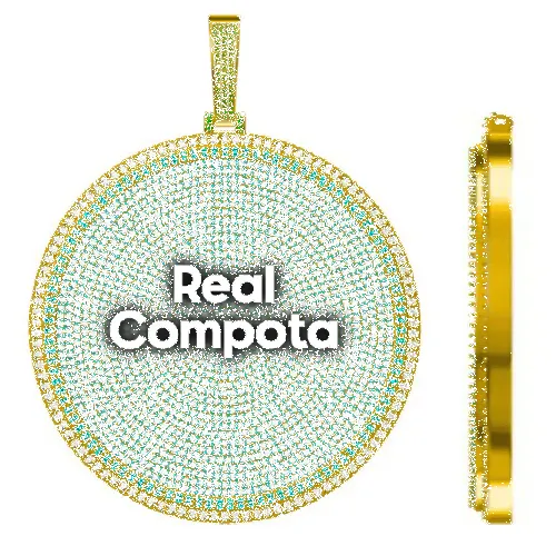 CUSTOM LETTER NECKLACE 3D BIG DISC sold by The GUU Shop