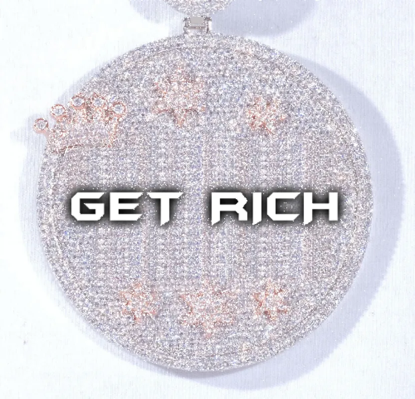 CUSTOM LETTER NECKLACE 3D BIG CROWN DISC sold by The GUU Shop