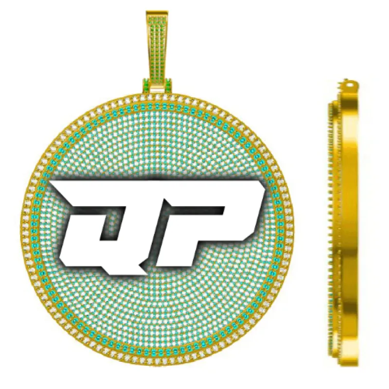 CUSTOM LETTER NECKLACE 3D BIG DISC sold by The GUU Shop