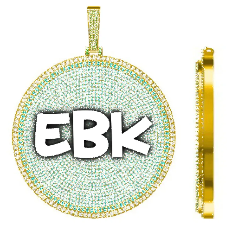 CUSTOM LETTER NECKLACE 3D BIG DISC sold by The GUU Shop