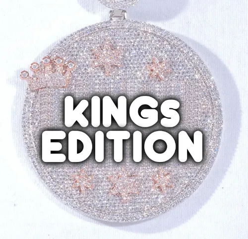 CUSTOM LETTER NECKLACE 3D BIG CROWN DISC sold by The GUU Shop