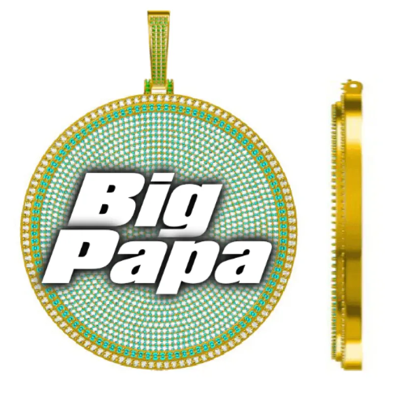 CUSTOM LETTER NECKLACE 3D BIG DISC sold by The GUU Shop