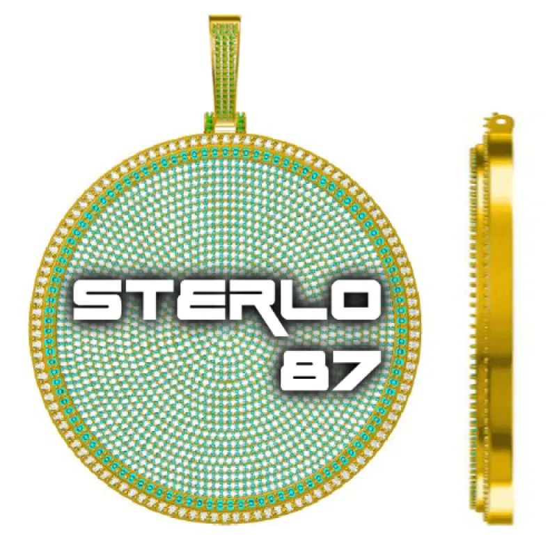 CUSTOM LETTER NECKLACE 3D BIG DISC sold by The GUU Shop