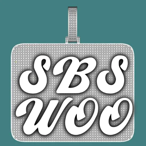 CUSTOM LETTER NECKLACE 3D BIG SQUARE sold by The GUU Shop