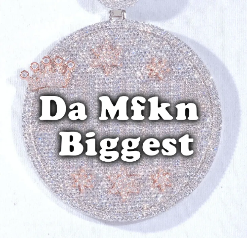 CUSTOM LETTER NECKLACE 3D BIG CROWN DISC sold by The GUU Shop