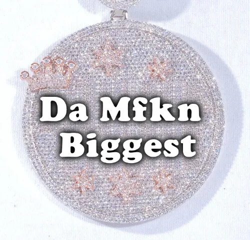 CUSTOM LETTER NECKLACE 3D BIG CROWN DISC sold by The GUU Shop