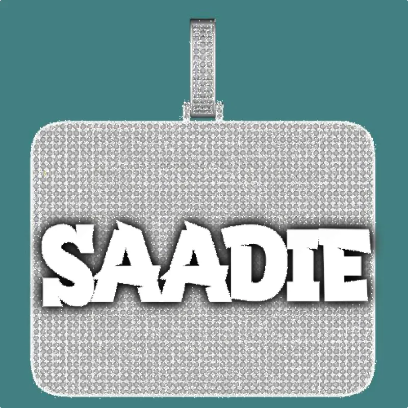 CUSTOM LETTER NECKLACE 3D BIG SQUARE sold by The GUU Shop