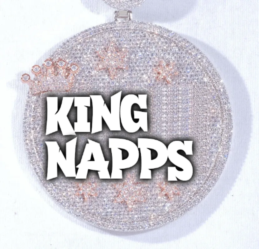 CUSTOM LETTER NECKLACE 3D BIG CROWN DISC sold by The GUU Shop