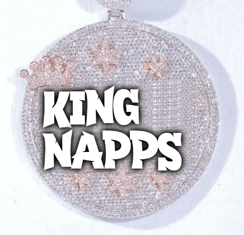 CUSTOM LETTER NECKLACE 3D BIG CROWN DISC sold by The GUU Shop