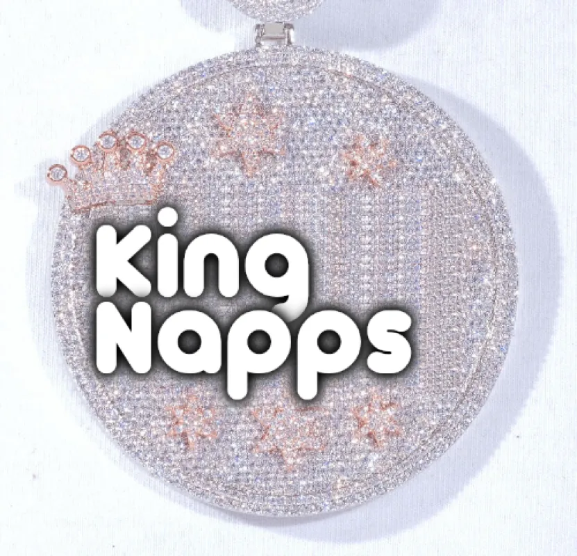 CUSTOM LETTER NECKLACE 3D BIG CROWN DISC sold by The GUU Shop