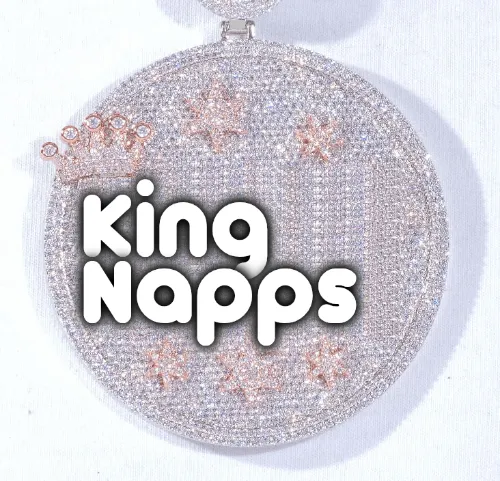 CUSTOM LETTER NECKLACE 3D BIG CROWN DISC sold by The GUU Shop