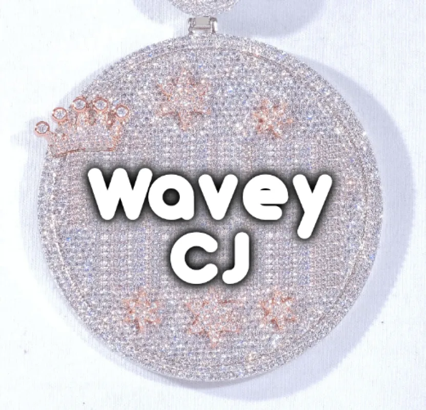 CUSTOM LETTER NECKLACE 3D BIG CROWN DISC sold by The GUU Shop