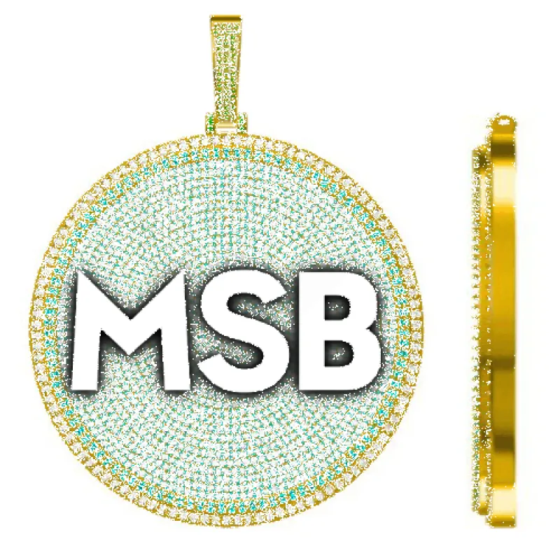 CUSTOM LETTER NECKLACE 3D BIG DISC sold by The GUU Shop