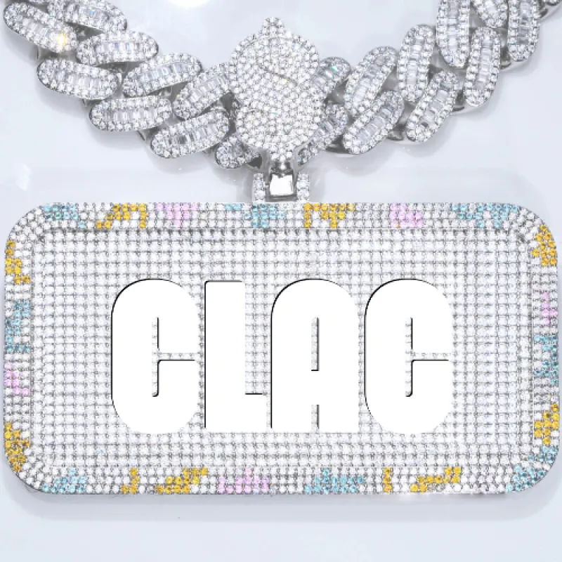 CUSTOM LETTER NECKLACE 3D COLORFUL SQUARE sold by The GUU Shop