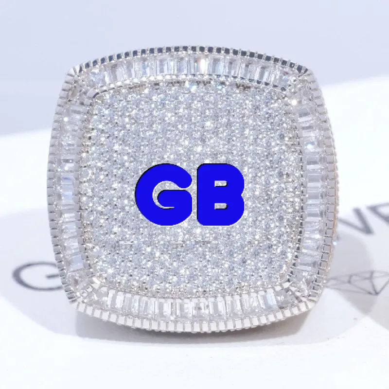 CUSTOM LETTER 3D ICED RING sold by The GUU Shop