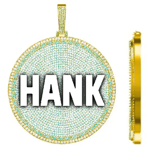 CUSTOM LETTER NECKLACE 3D BIG DISC sold by The GUU Shop