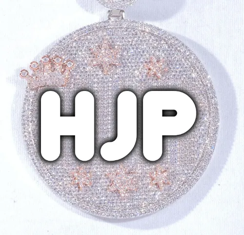 CUSTOM LETTER NECKLACE 3D BIG CROWN DISC sold by The GUU Shop