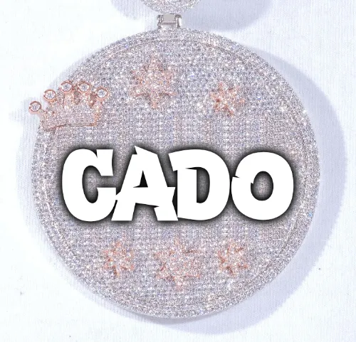 CUSTOM LETTER NECKLACE 3D BIG CROWN DISC sold by The GUU Shop