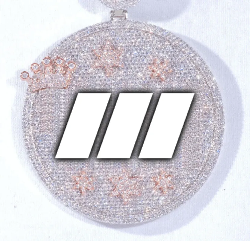 CUSTOM LETTER NECKLACE 3D BIG CROWN DISC sold by The GUU Shop