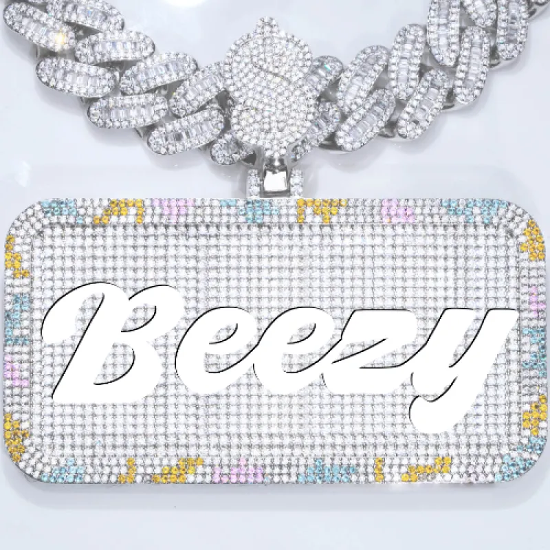 CUSTOM LETTER NECKLACE 3D COLORFUL SQUARE sold by The GUU Shop