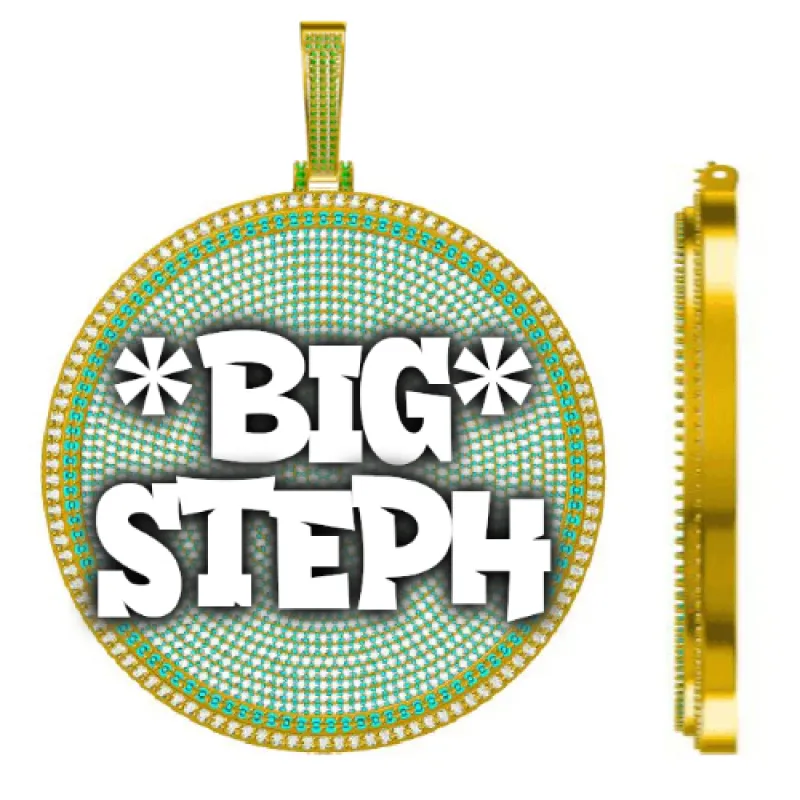 CUSTOM LETTER NECKLACE 3D BIG DISC sold by The GUU Shop