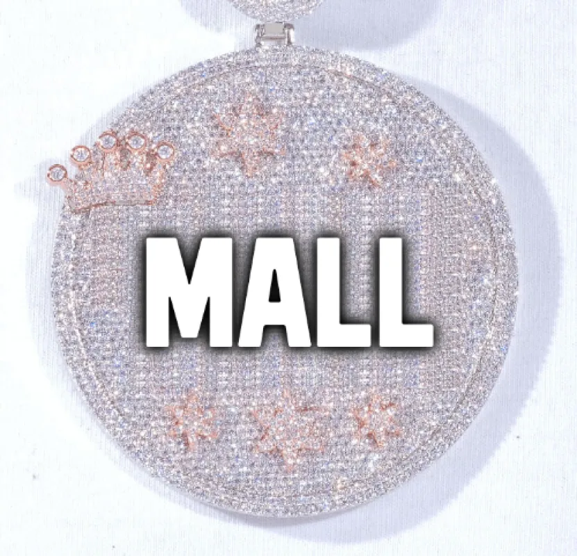 CUSTOM LETTER NECKLACE 3D BIG CROWN DISC sold by The GUU Shop