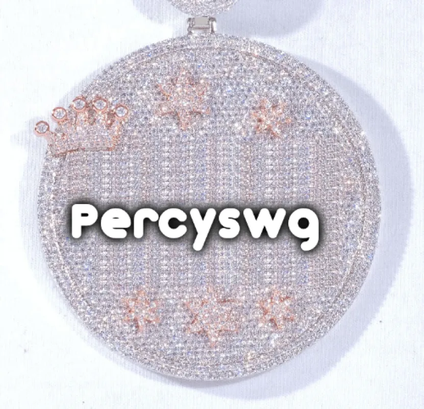 CUSTOM LETTER NECKLACE 3D BIG CROWN DISC sold by The GUU Shop