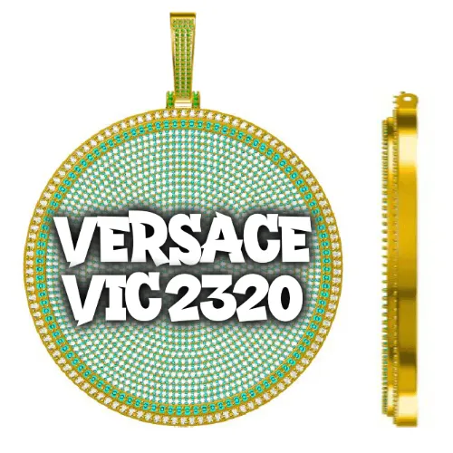 CUSTOM LETTER NECKLACE 3D BIG DISC sold by The GUU Shop