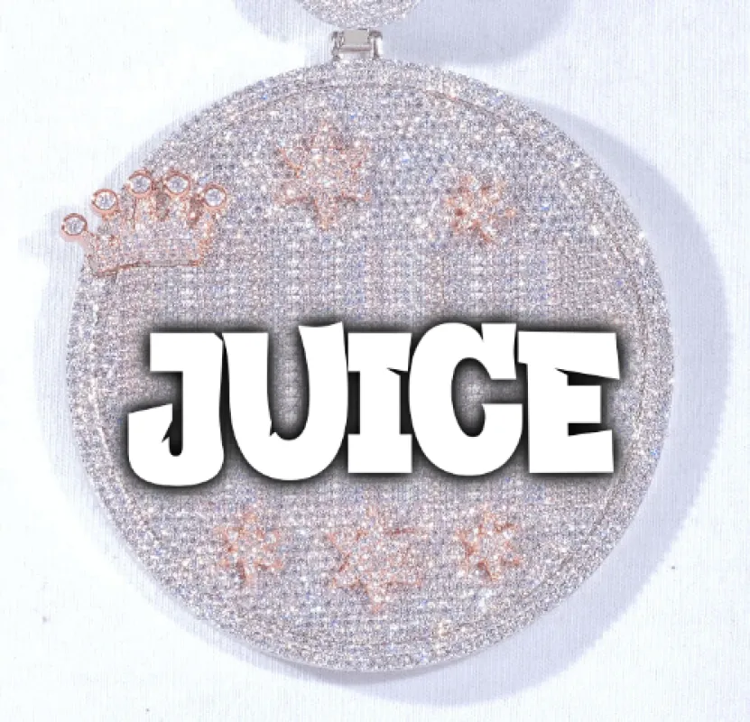 CUSTOM LETTER NECKLACE 3D BIG CROWN DISC made by The GUU Shop