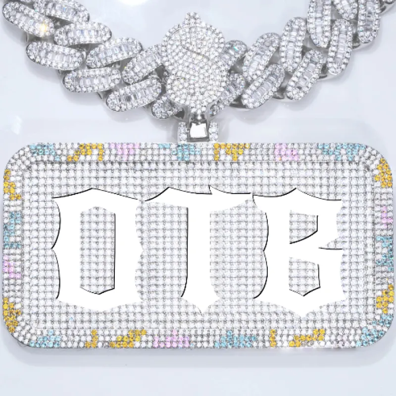 CUSTOM LETTER NECKLACE 3D COLORFUL SQUARE sold by The GUU Shop