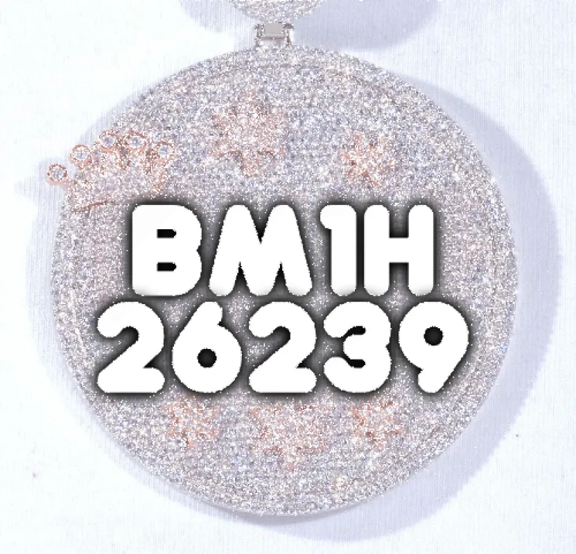 CUSTOM LETTER NECKLACE 3D BIG CROWN DISC made by The GUU Shop