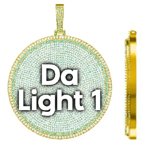 CUSTOM LETTER NECKLACE 3D BIG DISC sold by The GUU Shop